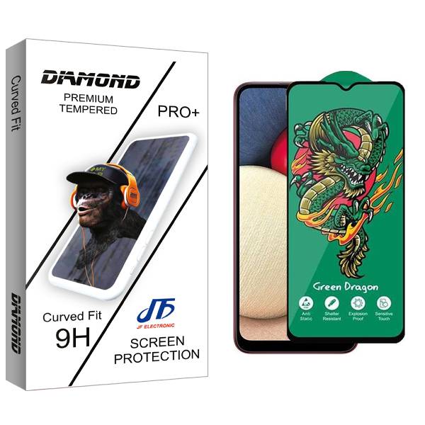 محافظ صفحه نمایش جی اف مدل Diamond Green_Dragon مناسب برای گوشی موبایل سامسونگ Galaxy A02s