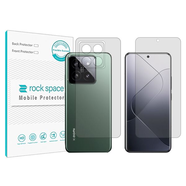 محافظ صفحه نمایش شفاف راک اسپیس مدل  Anti Shock مناسب برای گوشی موبایل شیائومی 14Pro به همراه محافظ پشت گوشی