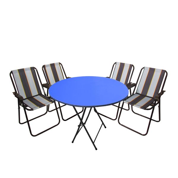 میز و صندلی تاشو سفری میزیمو مدل خاطره کد 4748 مجموعه 5 عددی