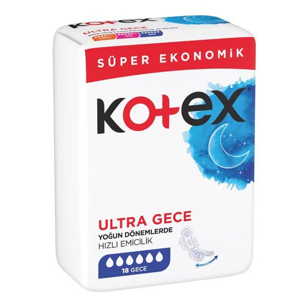 نوار بهداشتی کوتکس مدل Ultra Gece بسته 18 عددی