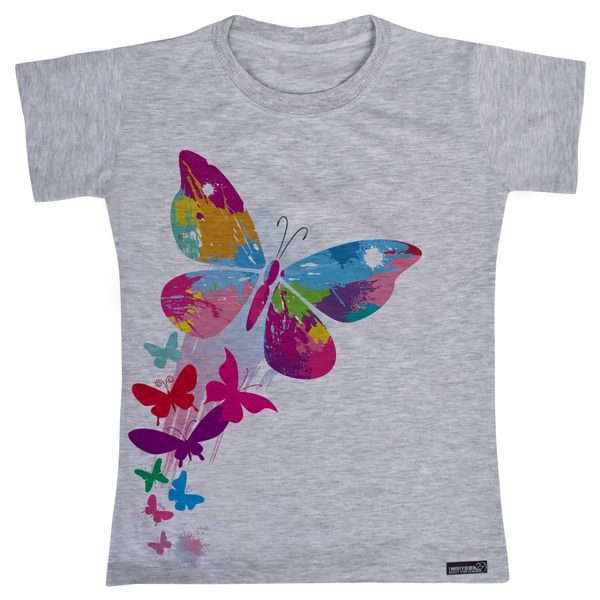 تی شرت آستین کوتاه پسرانه 27 مدل Colorful Butterfly کد MH807