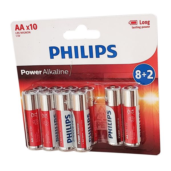 باتری قلمی فیلیپس مدل Power-Alkaline بسته 10 عددی