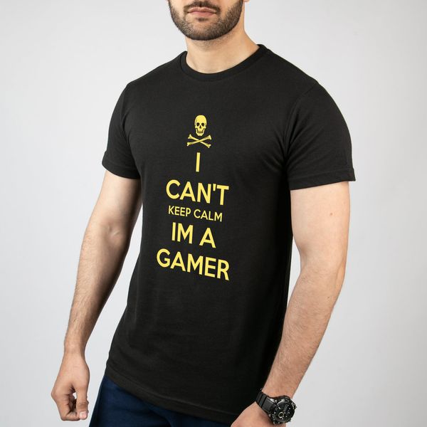 تی شرت آستین کوتاه مردانه مدل گیمر طرح I Cant Keep Calm کد G006