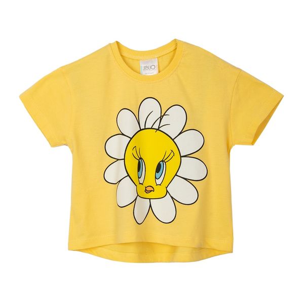 تی شرت آستین کوتاه دخترانه جی بی جو مدل Tweety flower کد 3094