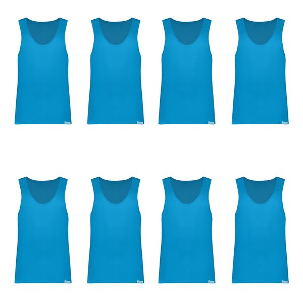  زیرپوش رکابی مردانه برهان تن پوش مدل 3-01 رنگ آبی فیروزه ای بسته 8 عددی