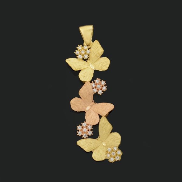 آویز گردنبند طلا 18 عیار زنانه طلای مستجابی مدل پروانه کد 67001