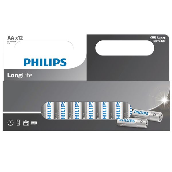 باتری قلمی فیلیپس مدل  LongLife R6L12W بسته 12 عددی
