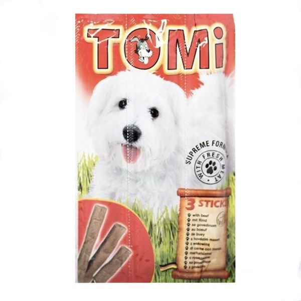 تشویقی سگ تامی مدل گوشت وزن 100 گرم بسته 3 عددی
