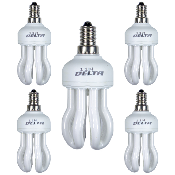 لامپ کم مصرف 11 وات دلتا مدل اتحاد پایه E14 بسته 5 عددی