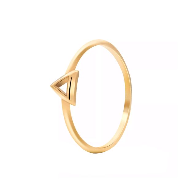 انگشتر طلا 18 عیار زنانه روبی آرت گالری مدل مثلث سه بعدی