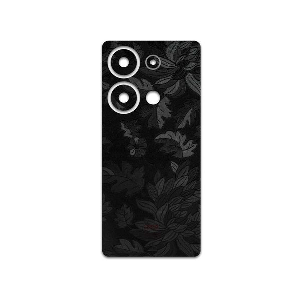 برچسب پوششی ماهوت مدل Black-Wildflower مناسب برای گوشی موبایل شیائومی Poco M6 Pro 4G