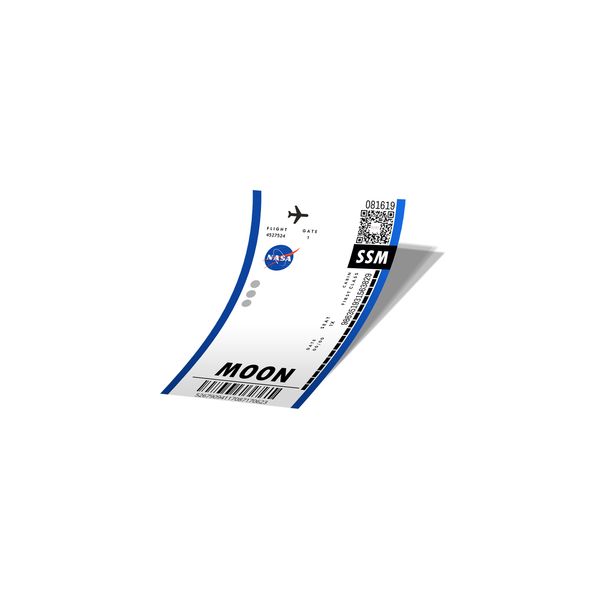استیکر لپ تاپ لولو طرح Moon Boarding Pass کد 799