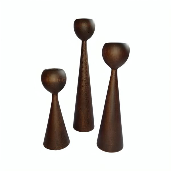 شمعدان مدل چوبی مارس مجموعه 3 عددی