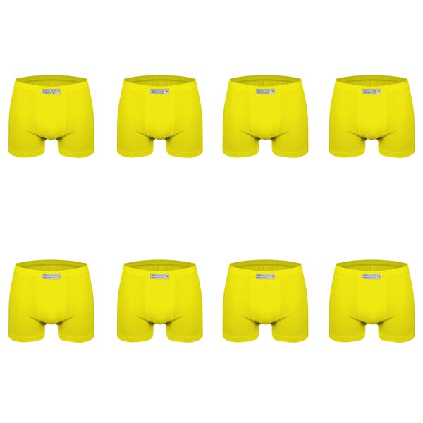 شورت پسرانه برهان تن پوش مدل پادار 5-04 بسته 8 عددی رنگ زرد