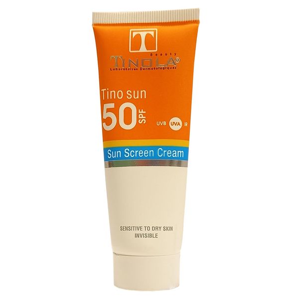 کرم ضد آفتاب بدون رنگ تینولا بیوتی SPF 50 مدل sensitive ‌مناسب پوست‌های خشک ,و حساس حجم 40 میلی‌لیتر