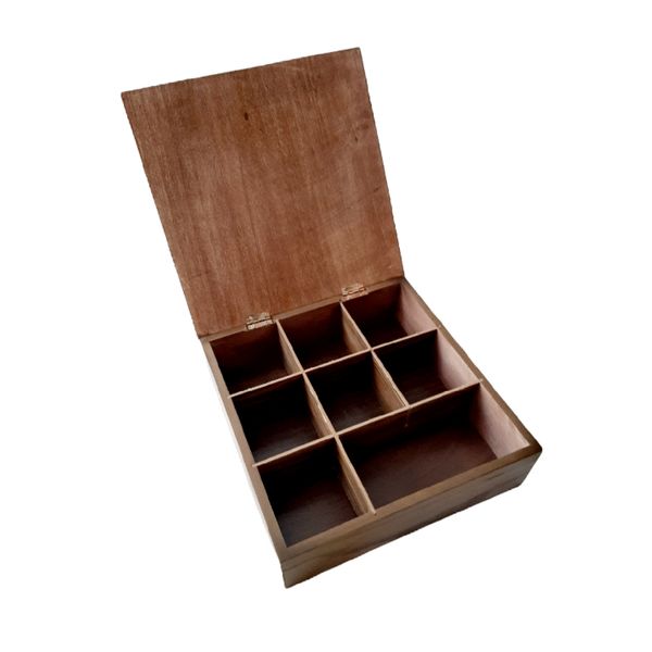 جعبه دمنوش مدل چوبي مربع