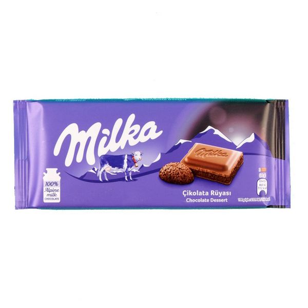 شکلات تخته ای میلکا با طعم دسر شکلات - 100 گرم