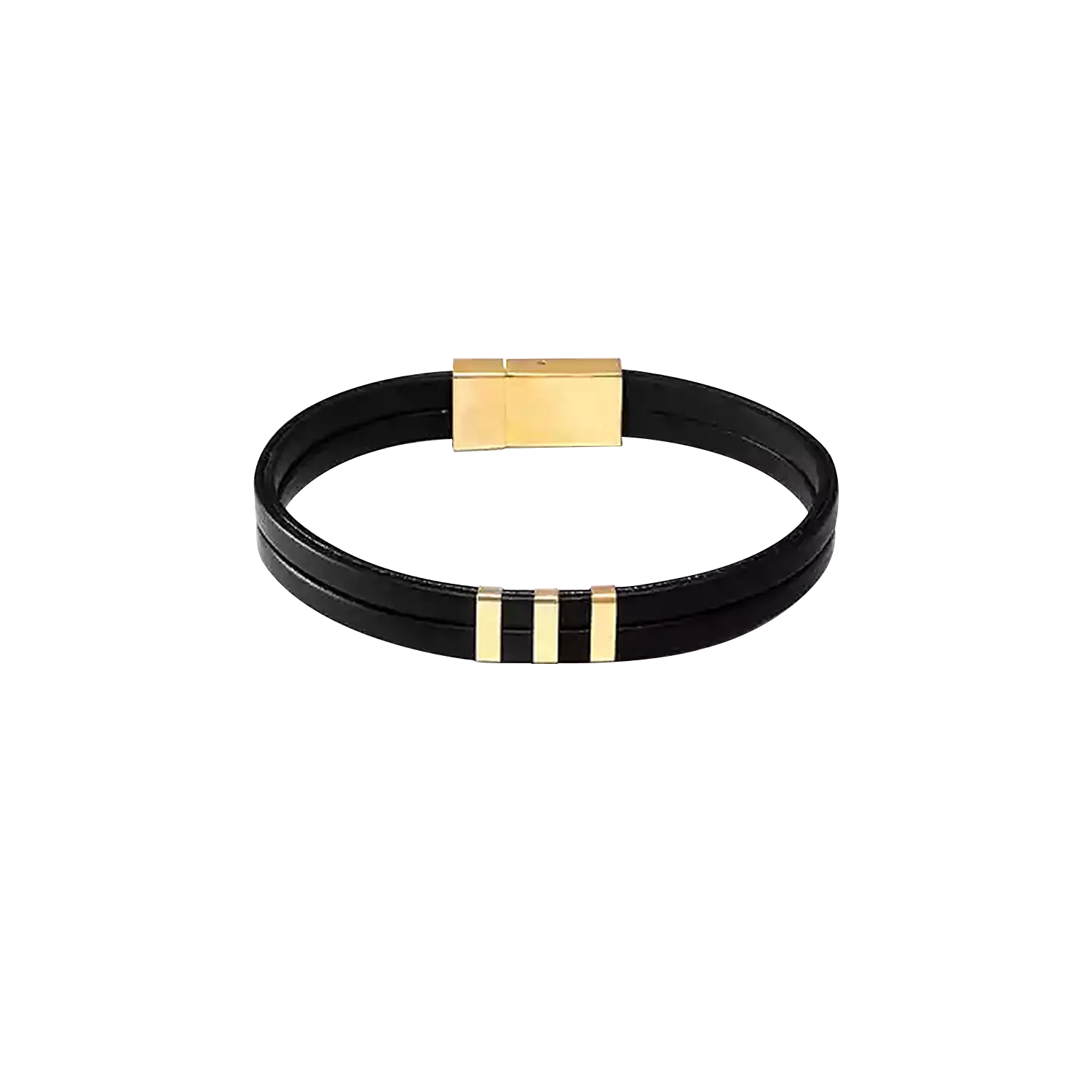 دستبند طلا 18 عیار مردانه گالری روبی مدل مینیمال 3 خط