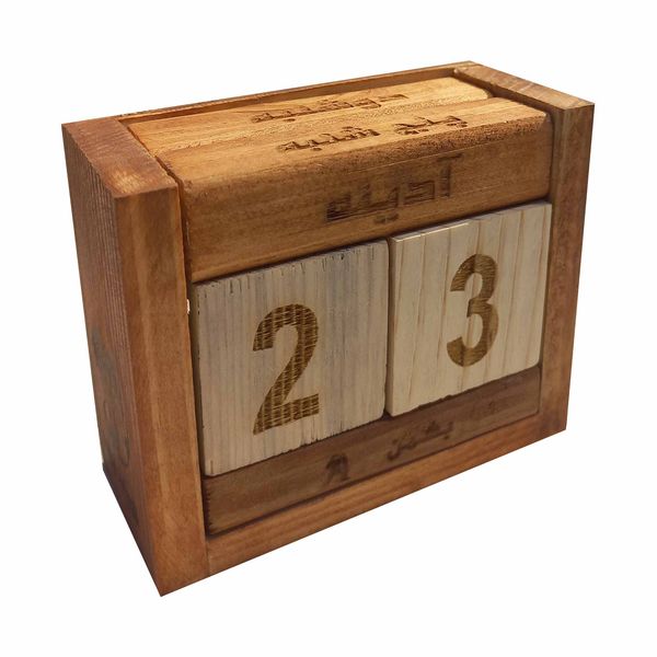 تقویم رو میزی گوراب چوب مدل چوبی کد 1080