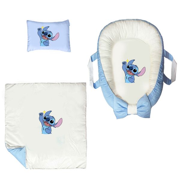 سرویس خواب سه تکه نوزاد ناریکو مدل گارد محافظ دار طرح کارتون لیلو و استیج کد 0316