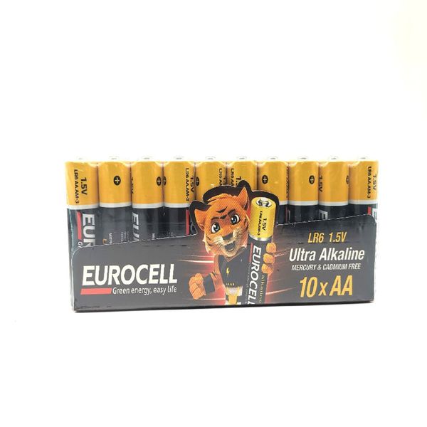 باتری قلمی یوروسل مدل 10LR6p Ultra Alkaline بسته 10 عددی