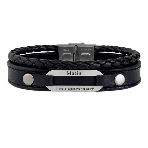 دستبند نقره مردانه لیردا مدل اسم متین 72500