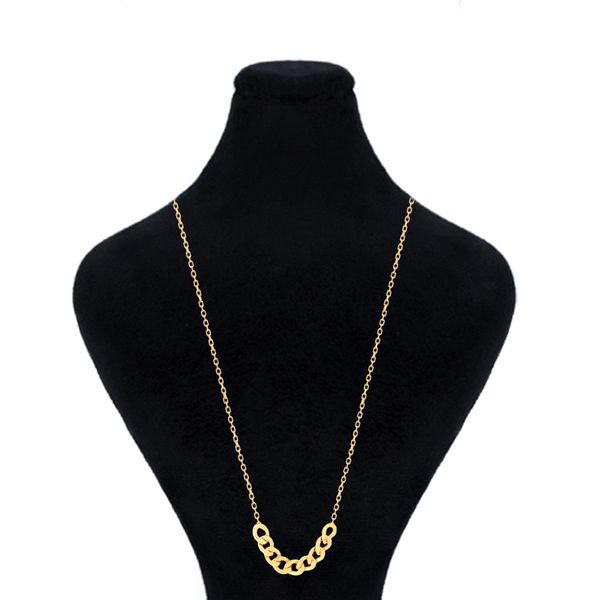 گردنبند طلا 18 عیار زنانه ماوی گالری مدل نه حلقه کارتیه و زنجیر