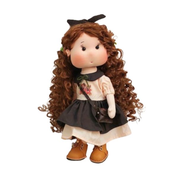 عروسک مدل دختر با موهای موفرفری ارتفاع 37 سانتی متر
