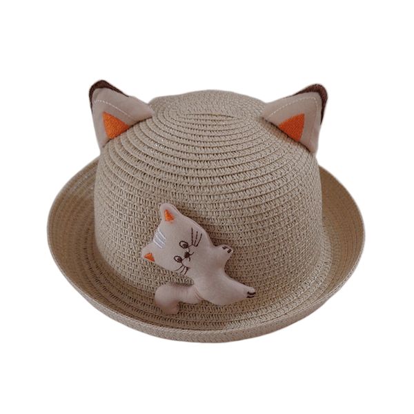 کلاه حصیری بچگانه مدل گربه