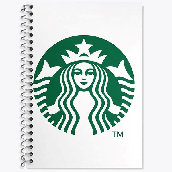 دفتر زبان 50 برگ خندالو مدل سه خط طرح استارباکس Starbucks کد 8450