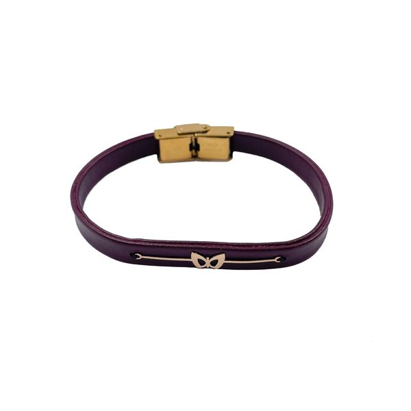 دستبند طلا 18 عیار زنانه هماتیت گلد مدل پروانه کد 130656