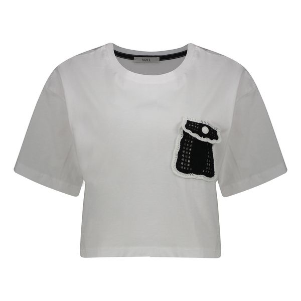 تی شرت آستین کوتاه زنانه نیزل مدل 0665-001 رنگ سفید