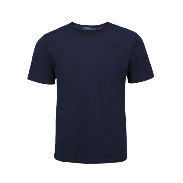 تی شرت آستین کوتاه مردانه الفردو مدل پنبه یک رو یقه گرد رنگ آبی