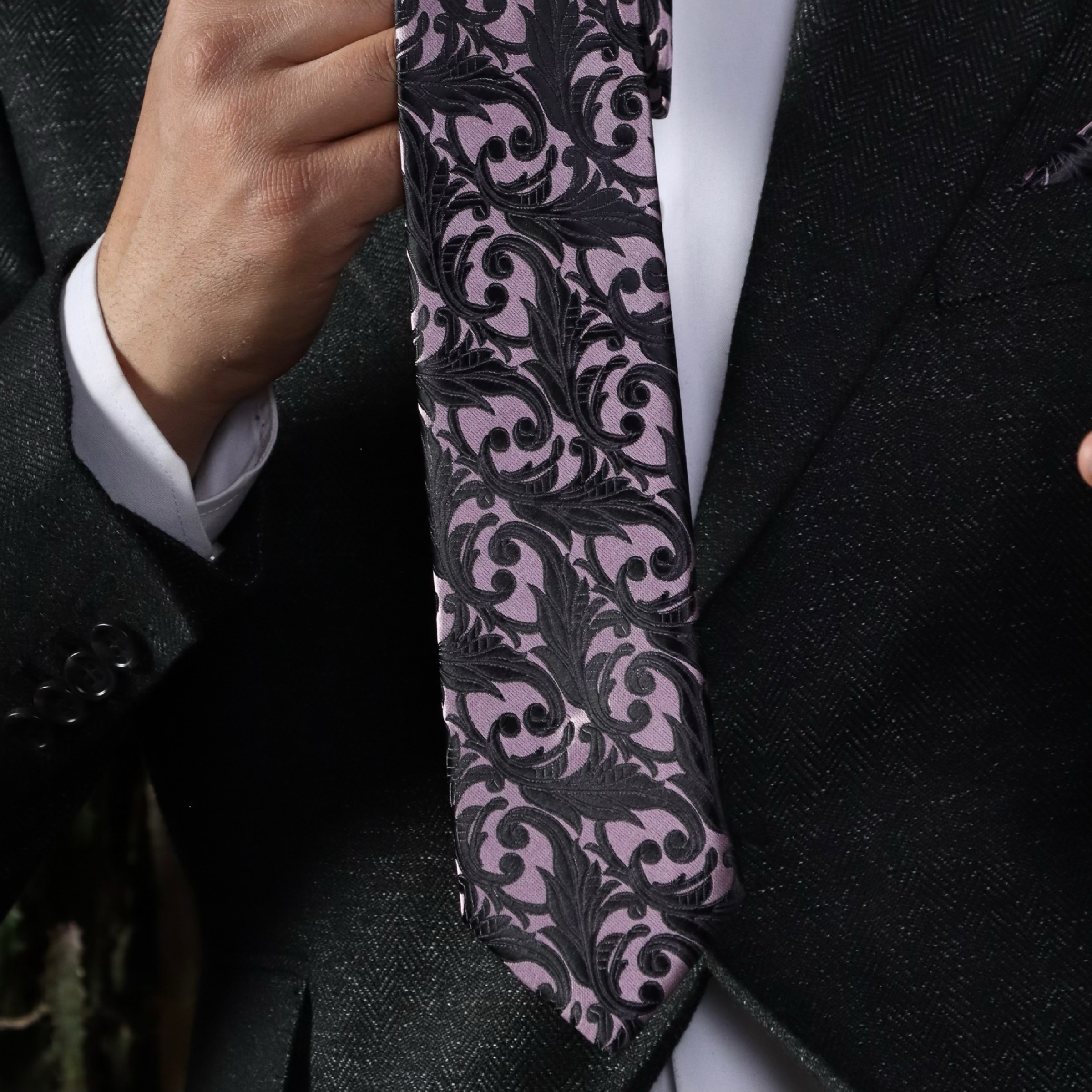 ست کراوات و دستمال جیب مردانه نسن مدل TM5