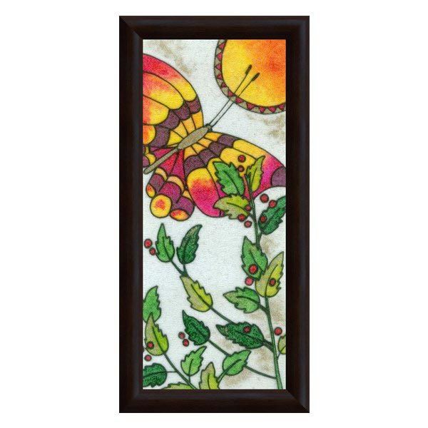 تابلو نقاشی روی شیشه گالری آثار هنر امروز طرح خورشید و پروانه