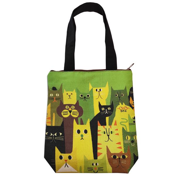 کیف دستی زنانه هورشید مدل گربه های رنگارنگ