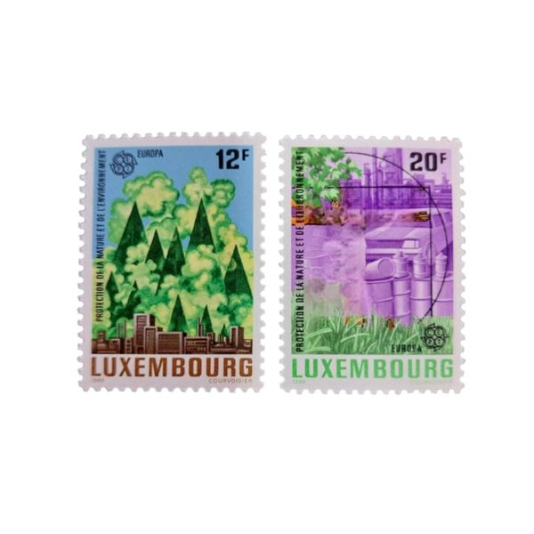 تمبر یادگاری مدل حفاظت از طبیعت لوکزامبورگ مجموعه 2 عددی 