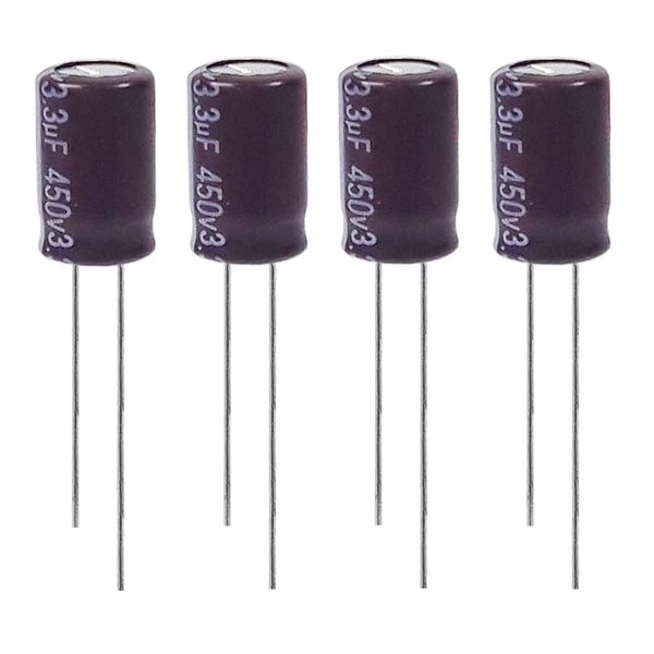  خازن الکترولیت 3.3 میکروفاراد 450 ولت آکسبوم مدل TEC-330450 بسته 4 عددی 