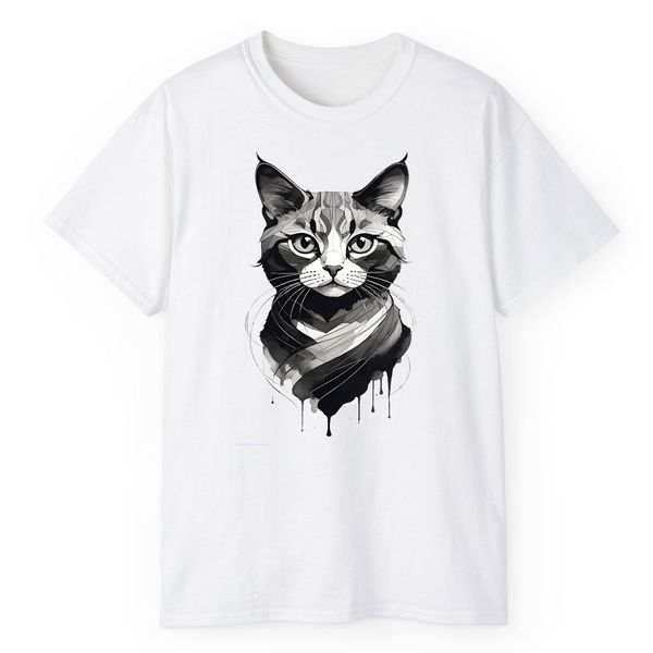 تی شرت آستین کوتاه مردانه مدل گربه کد 1774