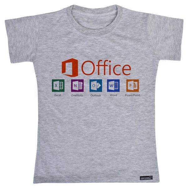 تی شرت آستین کوتاه دخترانه 27 مدل Microsoft Office Full کد MH911