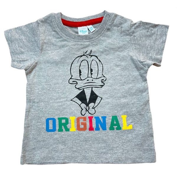 تی شرت آستین کوتاه نوزادی پیاتزا ایتالیا مدل 63773 اردک رنگ طوسی