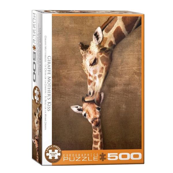 پازل 500 تکه یوروگرافیکس پازلز مدل Giraffe Mothers Kiss كد 0301-6500
