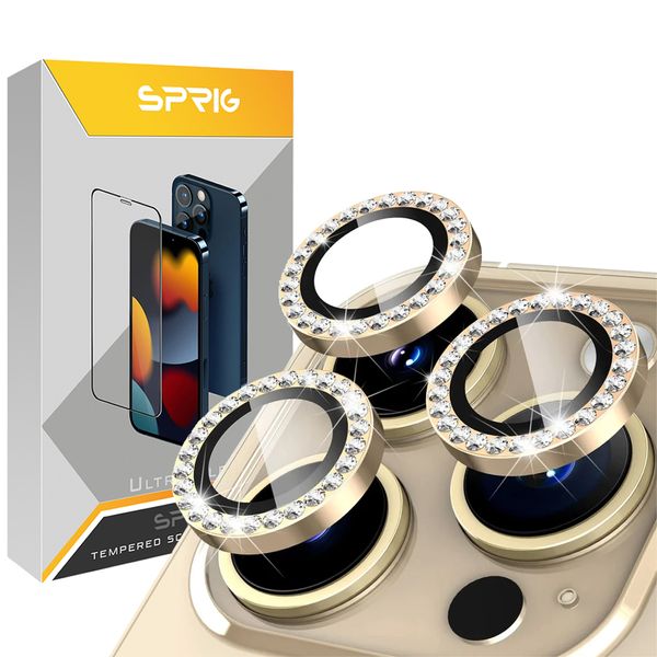 محافظ لنز دوربین اسپریگ مدل Ring Metal Diamond مناسب برای گوشی موبایل اپل Iphone 15 Pro / 15 Pro Max