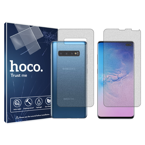 محافظ  صفحه نمایش مات هوکو مدل HyMTT مناسب برای گوشی موبایل سامسونگ +Galaxy S 10 به همراه محافظ پشت گوشی
