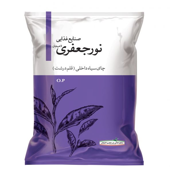 چای سیاه‌قلم درشت شرکت صنايع غذايي نورجعفري لاهيجان - 400 گرم