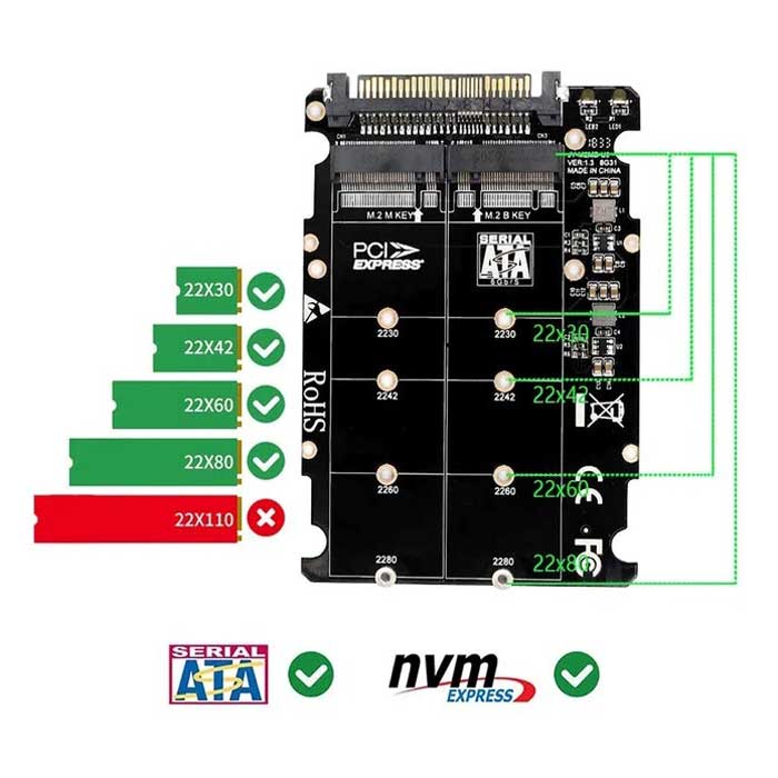 کارت تبدیل M2 به SAS مدل NETPIL SA14