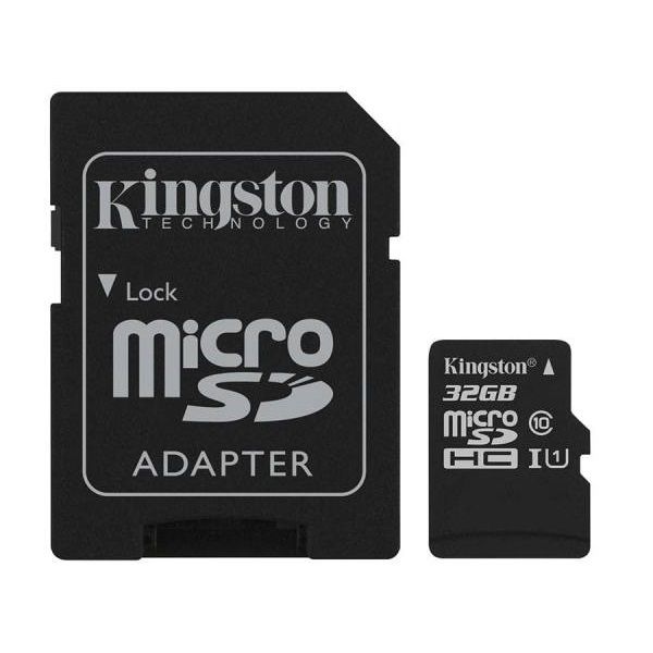 کارت حافظه microSDHC کینگستون مدل Canvas Select کلاس 10 استاندارد UHS-I U1 سرعت 100MBps ظرفیت 32 گیگابایت به همراه آداپتور SD