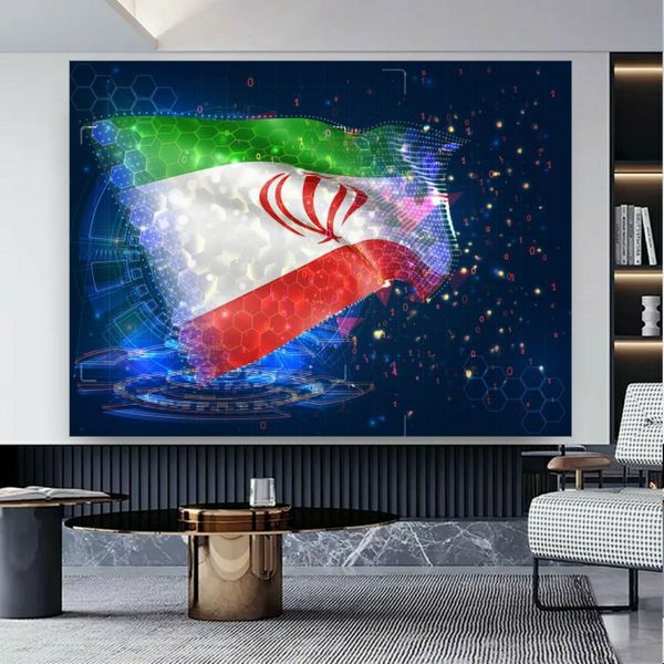 پوستر پارچه ای طرح پرچم ایران مدل مجازی کد BR267