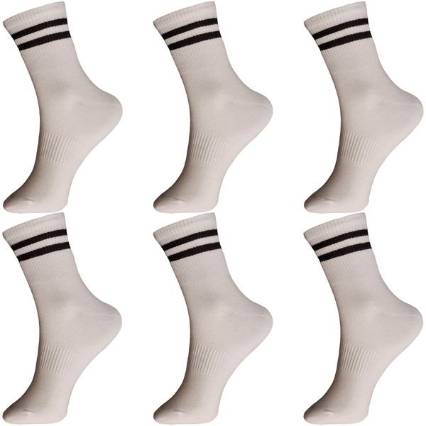 جوراب ساق بلند زنانه ادیب مدل WNSPT کد 021104 رنگ سفید بسته 6 عددی