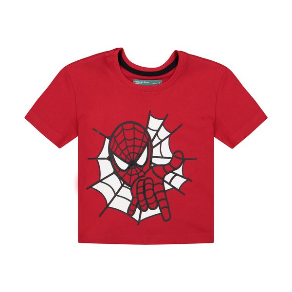 تی شرت آستین کوتاه پسرانه تیتیش مدل spiderman رنگ قرمز